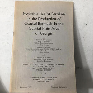 fertilizer profitable use  in Georgia, 1957 technical Bulletin